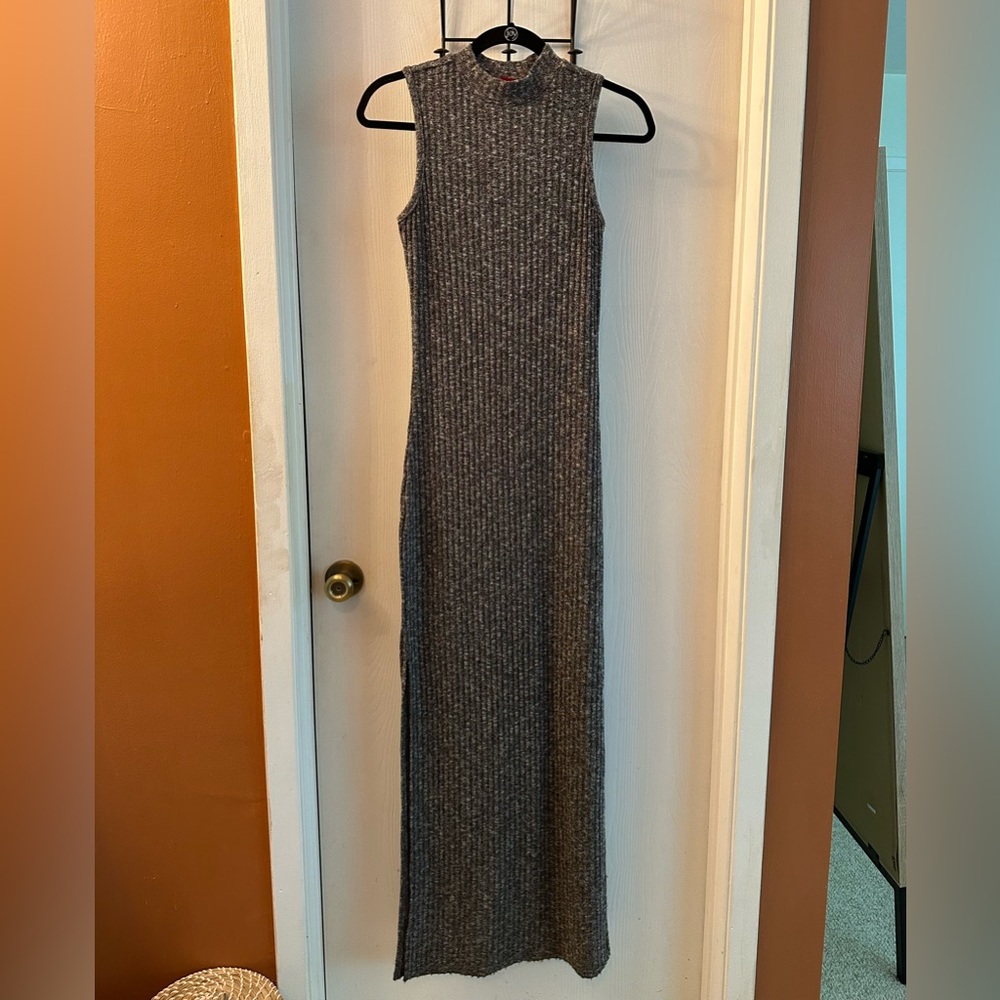 Heather gray mock neck sweater dress